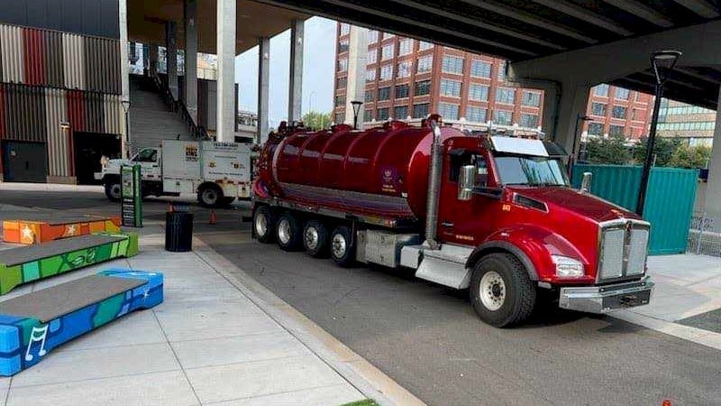Drain King Inc grease trap pumping truck in Minneapolis Drain King Trucks
